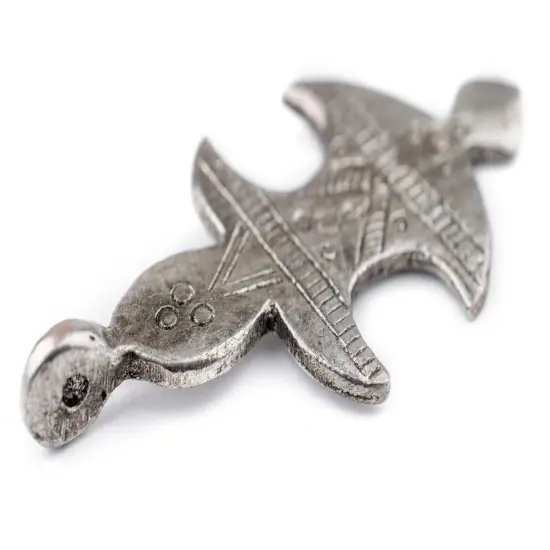 The Bead Chest Mahbes Silver Moroccan Tuareg Pendant (27x54mm): North African Tribal Berber Moroccan Sahara Pendant for Jewelry {4}