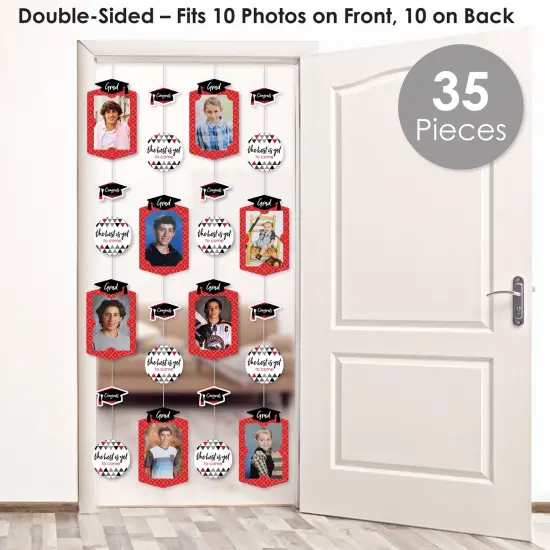 Big Dot of Happiness Red Graduation Party Vertical Photo Garland 35 Pieces {3}
