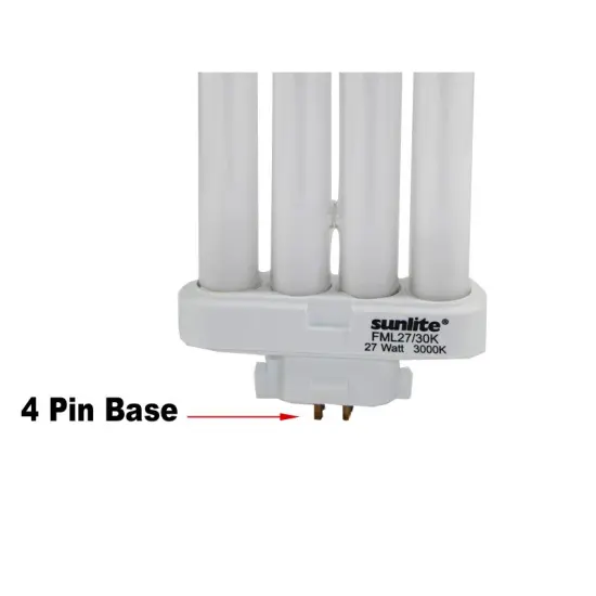 SUNLITE FML 27W 3000K Warm White Quad Tube GX10Q-4 4Pin Base Fluorescent Bulb {2}