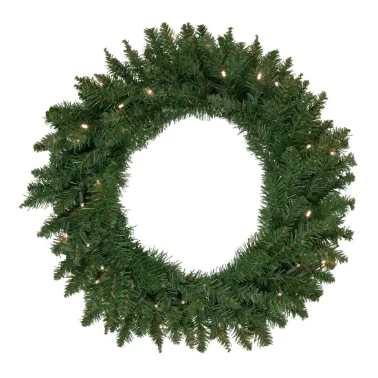Northlight Pre-Lit Winona Fir Artificial Christmas Wreath - 30" - Warm White LED Lights Green {1}
