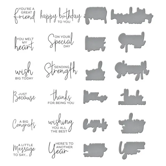 Spellbinders BetterPress Letterpress Press Plates & Dies Set-A Little Message 12/Plates & 12/Dies {2}