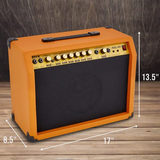 LyxPro Electric Guitar Amp, 40 Watt Portable Amplifier Mahogany {4}