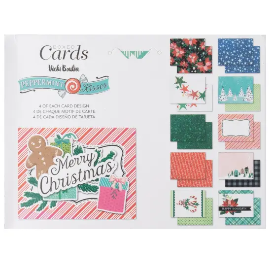 American Crafts A2 Cards W/Envelopes (4.375"X5.75") 40/Box-Vicki Boutin Peppermint Kisses {2}