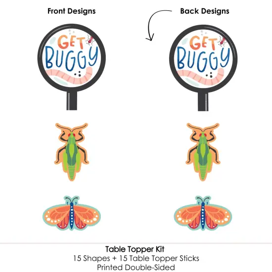Big Dot of Happiness Buggin' Out - Bugs Birthday Party Centerpiece Sticks - Table Toppers - Set of 15 {6}