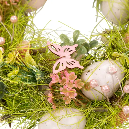 Northlight Easter Eggs with Butterflies Artificial Spring Wreath - 13" Pink {6}
