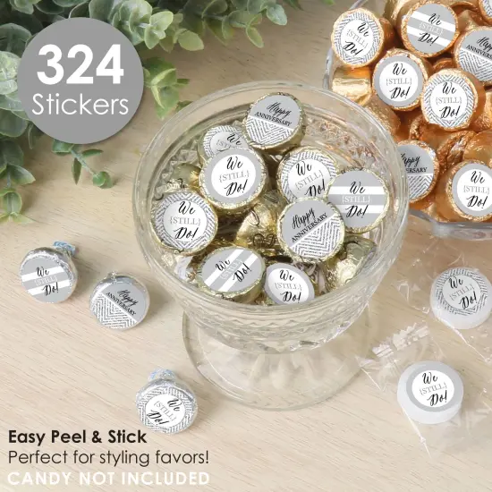 Big Dot of Happiness We Still Do - Wedding Anniversary - Anniversary Party Small Round Candy Stickers - Party Favor Labels - 324 Count {3}