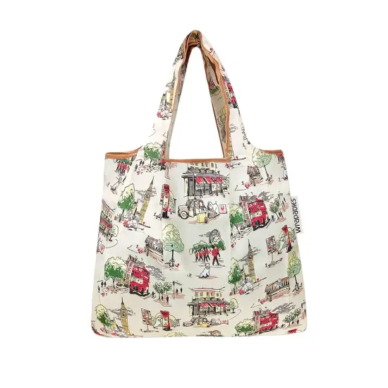 Wrapables Foldable Tote Nylon Reusable Grocery Bag (Set of 2) London {2}