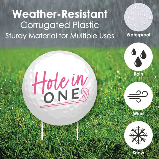 Big Dot of Happiness Golf Girl - Yard Sign and Outdoor Lawn Decorations - Pink Birthday Party or Baby Shower Yard Signs - Set of 8 {4}