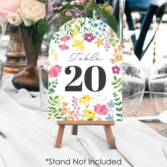 Big Dot of Happiness Wildflowers Bride - Boho Floral Bridal Shower and Wedding Party Double-Sided 5 x 7 inches Cards - Table Numbers - 1-20 {4}