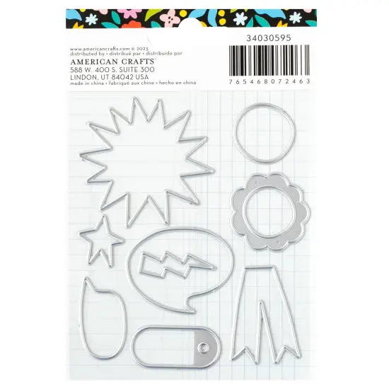 American Crafts Whatevs Metal Die Set-8/Pkg {3}