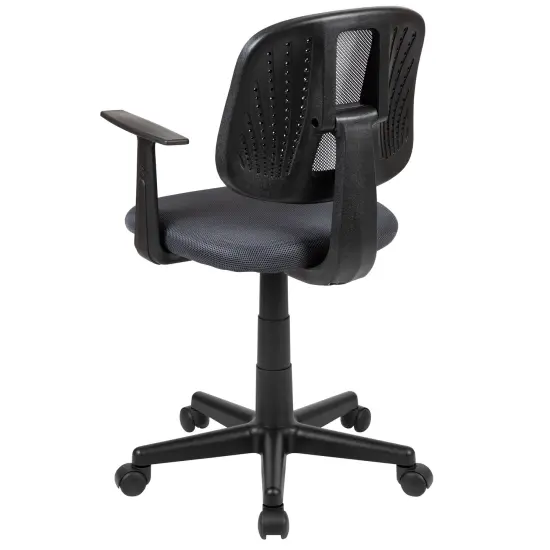 Emma and Oliver Pivot Back Mesh Swivel Task Office Chair with Arms Gray {3}