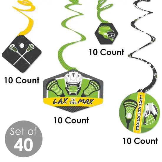 Big Dot of Happiness Lax to the Max Lacrosse Party Hanging Decor Party Decoration Swirls Set of 40 {6}