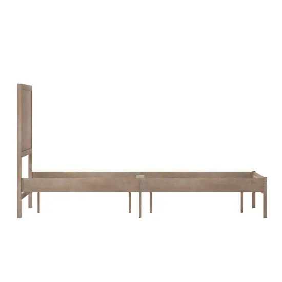 Merrick Lane Ketner Solid Wood Platform Bed with Wooden Slats and Headboard, No Box Spring Needed {5}