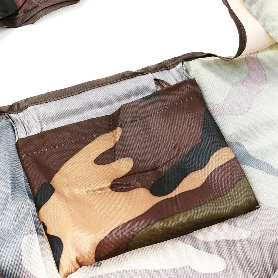 Wrapables Large & Small Foldable Tote Nylon Reusable Grocery Bags, Set of 2 Camo {4}