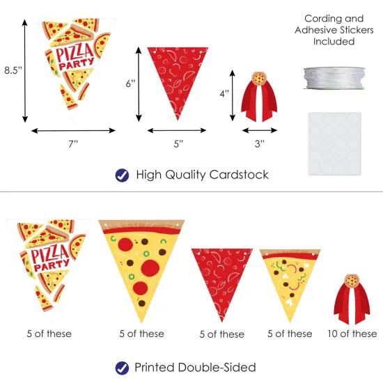 Big Dot of Happiness Pizza Party Time - DIY Baby Shower or Birthday Party Pennant Garland Decoration - Triangle Banner - 30 Pieces {4}