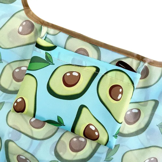 Wrapables Large & Small Foldable Tote Nylon Reusable Grocery Bags, Set of 2 Avocado {4}