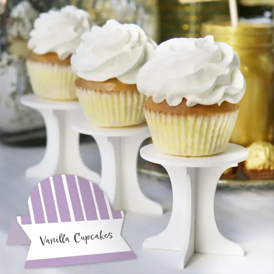 Big Dot of Happiness Purple Stripes - Simple Party Decorations Tent Buffet Card - Table Setting Name Place Cards - Set of 24 {6}