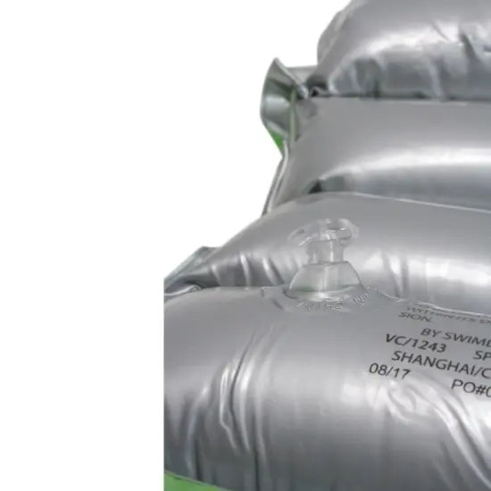 Swim Central 30-Inch Inflatable Transparent Green With Metallic Silver Surf Rider Pool Float {4}