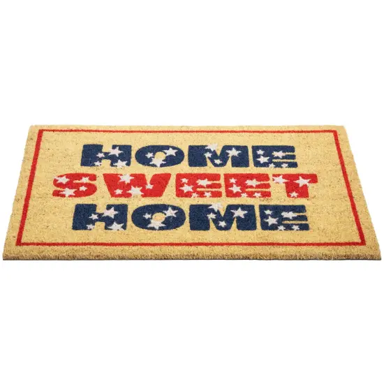 Northlight Red and Blue Americana Home Sweet Home Coir Outdoor Doormat 18" x 30" {5}