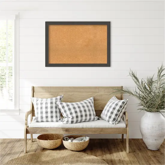 Blaine Narrow Framed Corkboard, Natural Cork Blaine Light Pewter {6}