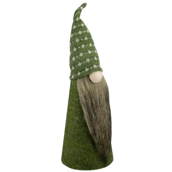 Northlight Cone Gnome Christmas Figure - 14" - Green and White {3}