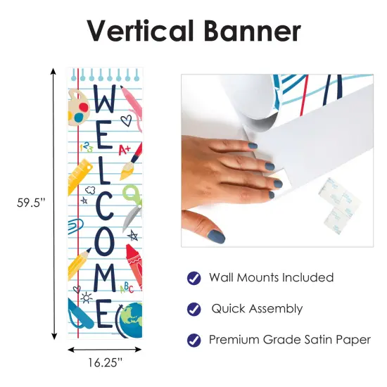 Big Dot of Happiness Back to School - First Day of School Classroom Front Door Decoration - Vertical Banner {4}