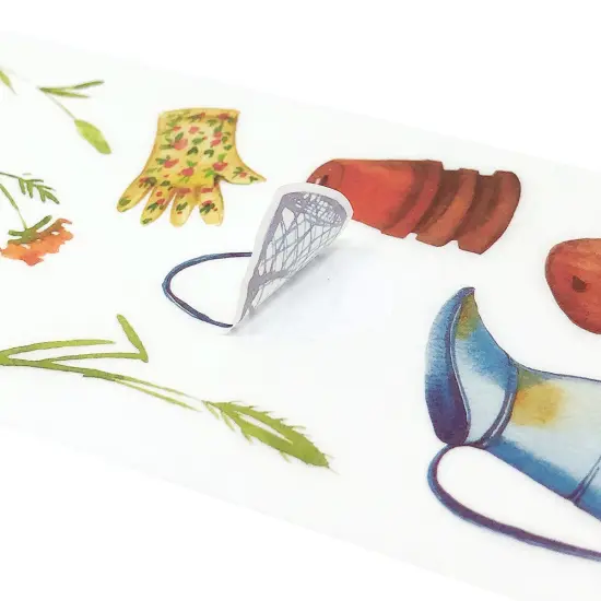 Wrapables Washi Stickers Sets for Scrapbooking, DIY Crafts for Stationery, Diary, Card Making 18, Cactus & Flowers {9}