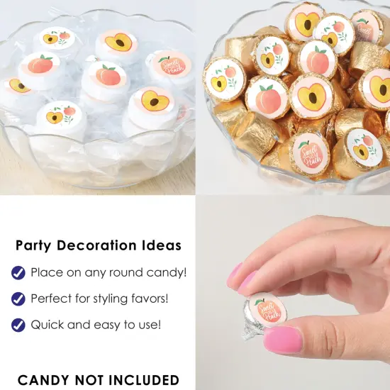 Big Dot of Happiness Sweet as a Peach - Fruit Themed Baby Shower or Birthday Party Small Round Candy Stickers - Party Favor Labels - 324 Count {6}