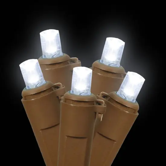 150 Cool White Wide Angle Net LED Lights 2Ft. x8Ft. Brown Wire Christmas set {2}