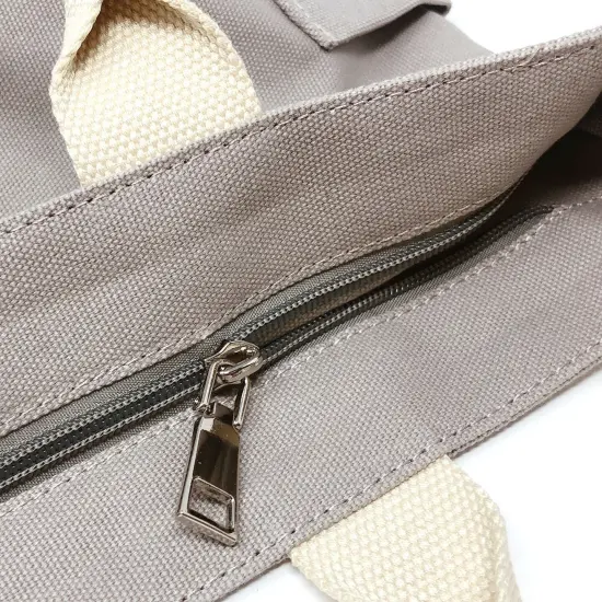 Wrapables Canvas Tote Bag for Women, Casual Cross Body Shoulder Handbag Gray {4}
