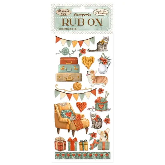 Stamperia Rub-On 4"X8.5"-Suitcases, All Around Christmas {1}