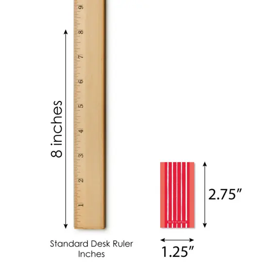 Big Dot of Happiness Red Stripes - Mini Candy Bar Wrapper Stickers - Simple Party Small Favors - 40 Count {6}