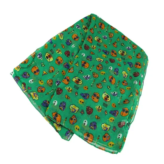 Lightweight Gauze Adorable Skulls and Hearts Fashion Scarf {2}