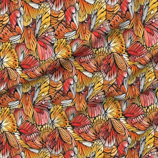 Various Fabrics by the Yard or Fat Quarter Butterfly Wings Red Orange Large Scale Watercolor Custom Printed Fabric by Spoonflower {6}