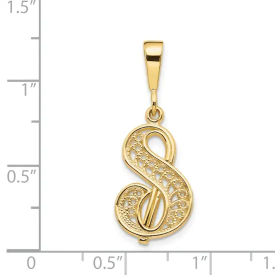 14K Gold Initial S Charm Jewelry FindingKing 28mm Long X 14mm Wide Approx. {2}