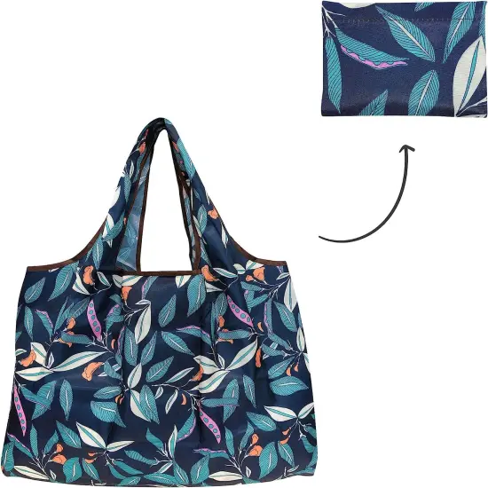 Wrapables Large Foldable Tote Nylon Reusable Grocery Bag, 3 Pack Tropical {5}