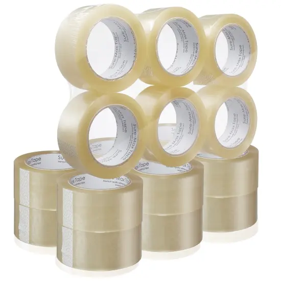 Sure-Max Premium Carton Packing Tape 1.8 mil 330 Feet (110 yards) - Clear {2}