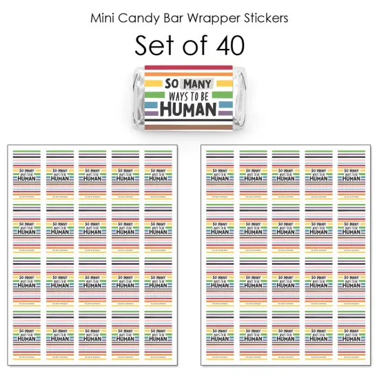 Big Dot of Happiness So Many Ways to Be Human - Mini Candy Bar Wrapper Stickers - Pride Party Small Favors - 40 Count {4}