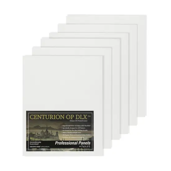 Centurion Deluxe Professional Oil Primed Archival Linen Panels - Enhanced Oil Priming for Superb Performance & Color Retention - 6 Pack {1}