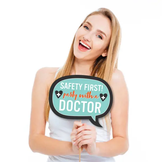 Big Dot of Happiness Funny Thank You Doctors - Doctor Appreciation Week Photo Booth Props Kit - 10 Piece {4}
