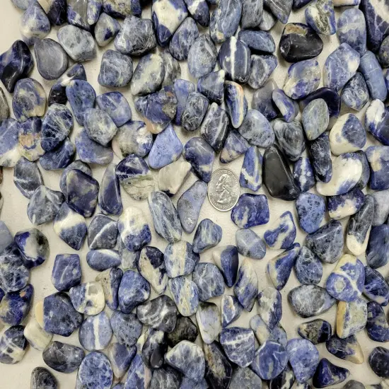Bulk Tumbled Sodalite Crystals - Size SMALL - 1/2" to 1" {4}