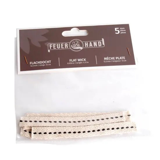 Feuerhand 1/2 in Wide Flat Cotton Wick for Feuerhand 276 Lanterns Pack of 5 {3}