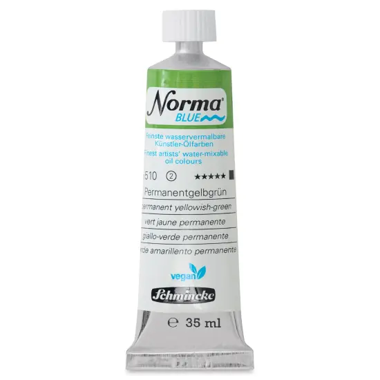 Schmincke Norma Blue Water-Mixable Oil Paint - Permanent Yellowish-Green, 35 ml {1}