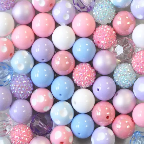20mm Pastel Dream acrylic bubblegum bead mix {1}