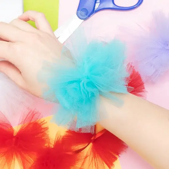 Incraftables Tulle Fabric 6 Rolls (25 Yards per Roll). Best Tulle Ribbon for Gift Wrapping, Wedding Decor, Party Decorations & Crafts (Rainbow Colors - Red, Black, White, Purple, Green & Aqua Blue) {2}