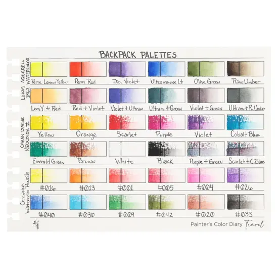 HG Art Concepts Travel Size Painters Color Diary 5 Pack - 6x8" Spiral-Bound Acid-Free Color Swatch Book with 10 Pages for Traveling Artists {5}