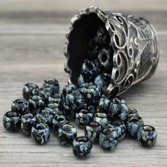 20G Smoky Black Picasso Miyuki 6/0 Seed Beads -- Miyuki 4511 {3}