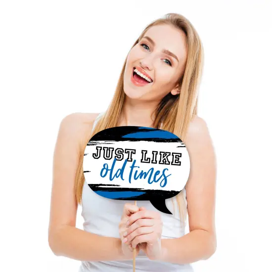 Big Dot of Happiness Reunited Blue - Royal Blue School Class Reunion Party Photo Booth Props Kit - 20 Count {4}