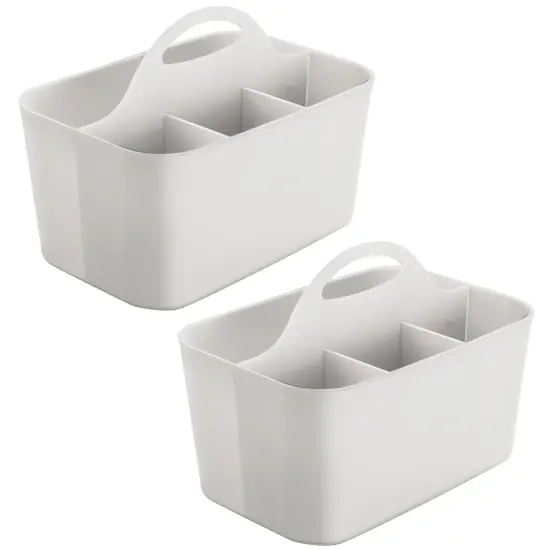 mDesign Plastic Office Storage Organizer Caddy Tote, Small, 2 Pack {4}