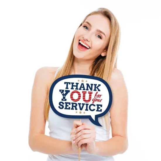 Big Dot of Happiness Happy Veterans Day - Patriotic Photo Booth Props Kit - 10 Piece {3}